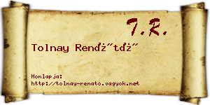 Tolnay Renátó névjegykártya